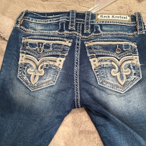 Rock Revival bootcut “freesia” Blue Denim Jeans bling butt size 26 - Picture 6 of 6